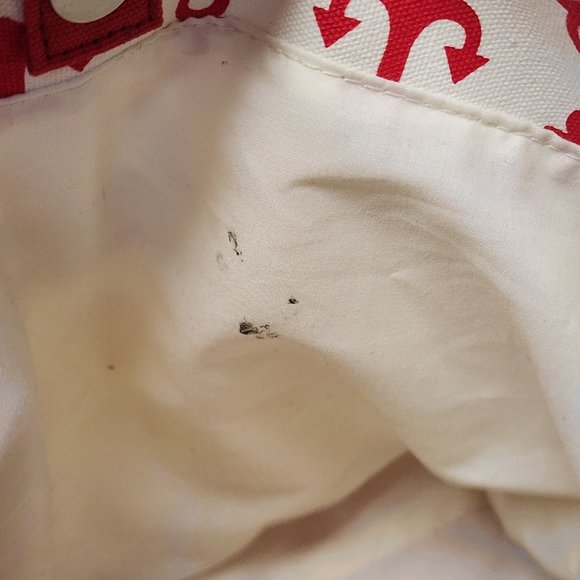 Unbranded Canvas Boat Tote Red Anchor Print Snap Closure Pockets/Change Purse - Picture 12 of 13